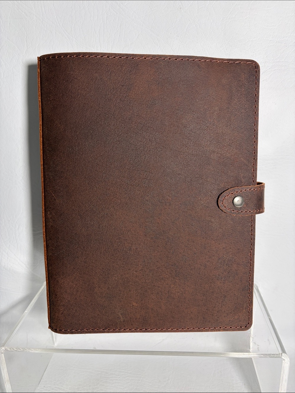 Brown Leather Folio Journal Refillable Pages 9” x 7.25” & 2 Refills 180 Total